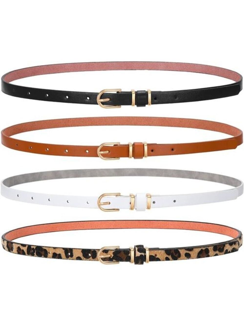 womens thin belts set skinny belt pack for dresses jeans coats gold buckle waist